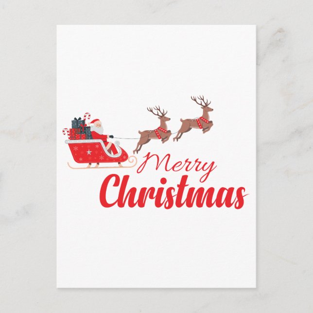 Postal Diseño de navidades y renos (Anverso)