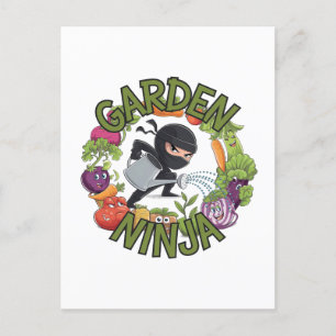 Postal Diseño de Ninja Jardín - Gráfico divertido de jard