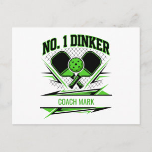 Postal Diseño de nombre de entrenador de pickleball Dinke