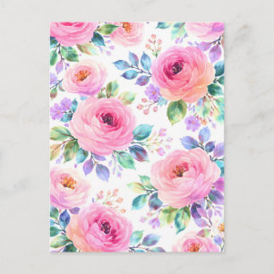 Postal Diseño de nombre personalizado boho floral al aman