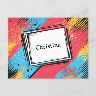 Postal Diseño de nombres personalizados de pop Art: arte 