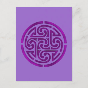 Postal Diseño de nudo celta púrpura
