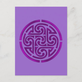 Postal Diseño de nudo celta púrpura