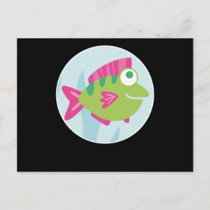 Postal Diseño de Océano de Peces Ballena Natación Foca Re