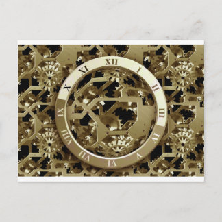 Postal Diseño de oficina de reloj de engranajes Destino d