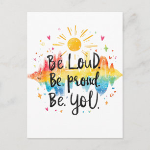 Postal Diseño de Orgullo Sé Fuerte Sé Orgulloso Sé Tú