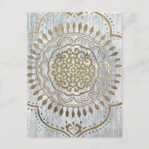 Postal Diseño de oro de Mandala