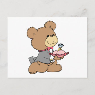 Postal diseño de osito de peluche para portador de propos