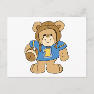 Postal Diseño de Oso de Peluche de Fútbol