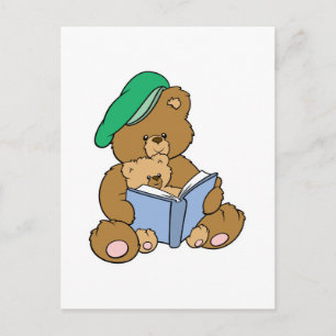 Postal Diseño de oso de peluche para hora de historias li