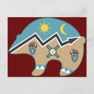 Postal Diseño de oso tribal