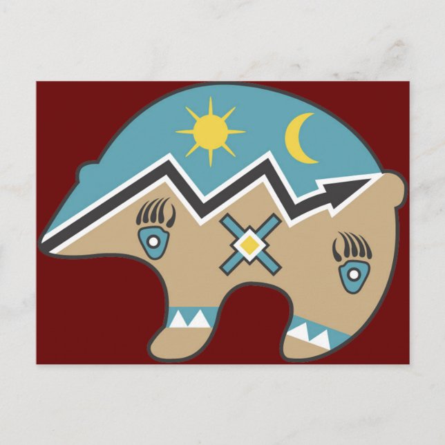 Postal Diseño de oso tribal (Anverso)