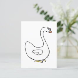 Postal Diseño de pájaro blanco elegante de cisne personal