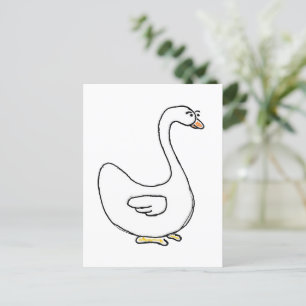 Postal Diseño de pájaro blanco elegante de cisne personal