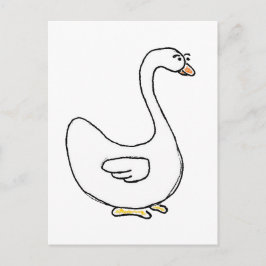 Postal Diseño de pájaro blanco elegante de cisne personal