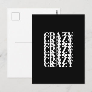 Postal Diseño de palabra repetitiva loca loca trippy