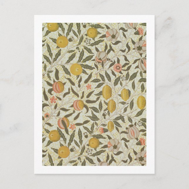 Postal Diseño de papel pintado de frutas o granadas (Anverso)