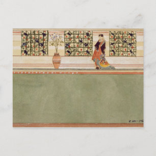 Postal Diseño de pared anglo-japonés, c.1860 (a/c & lápiz