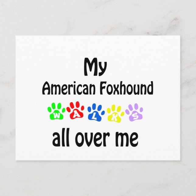 Postal Diseño de paseos de Foxhound americano (Anverso)