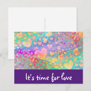 Postal Diseño de Pastel de patrones de amor de corazón
