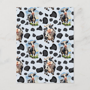 Postal Diseño de patrón de animal vaca