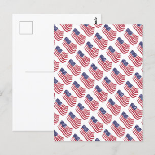 Postal Diseño de patrón de bandera azul blanca roja Tarje