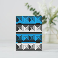Diseño de patrón de llave griega azul negro blanco