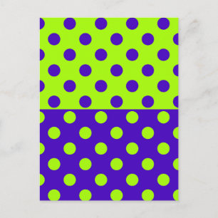 Postal Diseño de patrón de lunares azules y verdes a mita