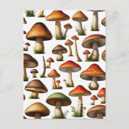 Postal Diseño de patrones de colección de hongos