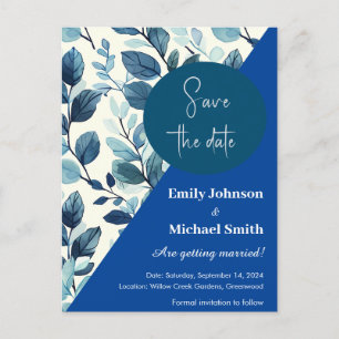 Postal Diseño de patrones florales de color verde azulado