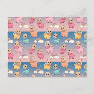 Postal Diseño de patrones mágicos de unicornio y estrella