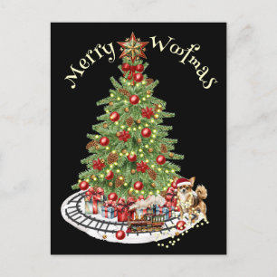 Postal Diseño de perro Feliz Woofmas - Chihuahua
