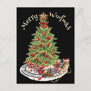 Postal Diseño de perro Feliz Woofmas - Yorkie