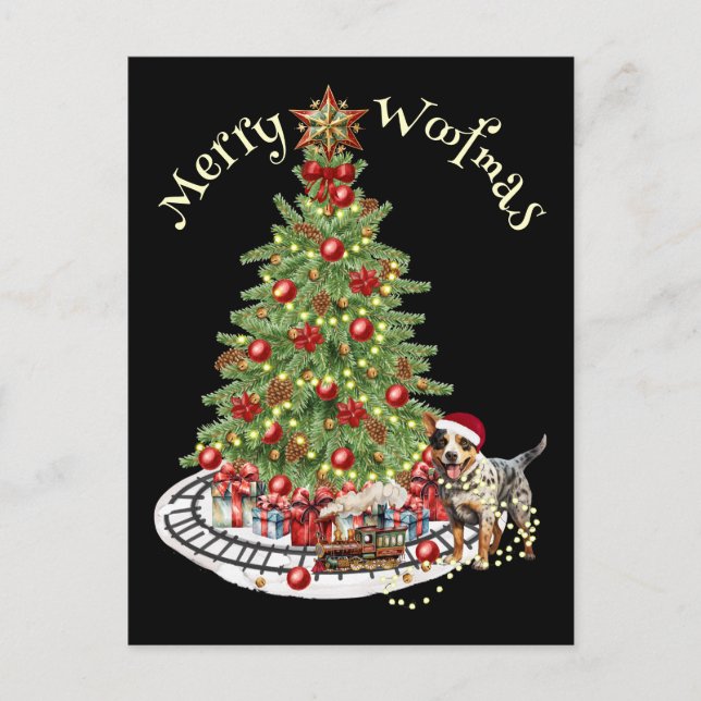 Postal Diseño de Perro Woofmas de Merry - Ganado de ganad (Anverso)