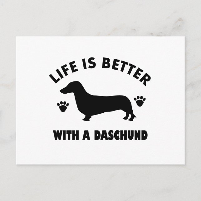 Postal diseño de perros daschund (Anverso)