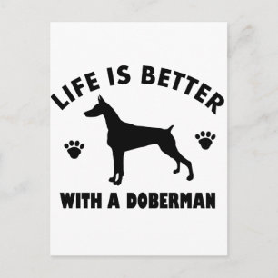 Postal Diseño de perros doberman