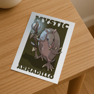 Postal Diseño de Personaje de Armadillo Místico Solo por