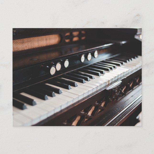 Postal Diseño de piano adorable (Anverso)