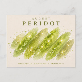 Postal Diseño de piedra de nacimiento Peridot de agosto