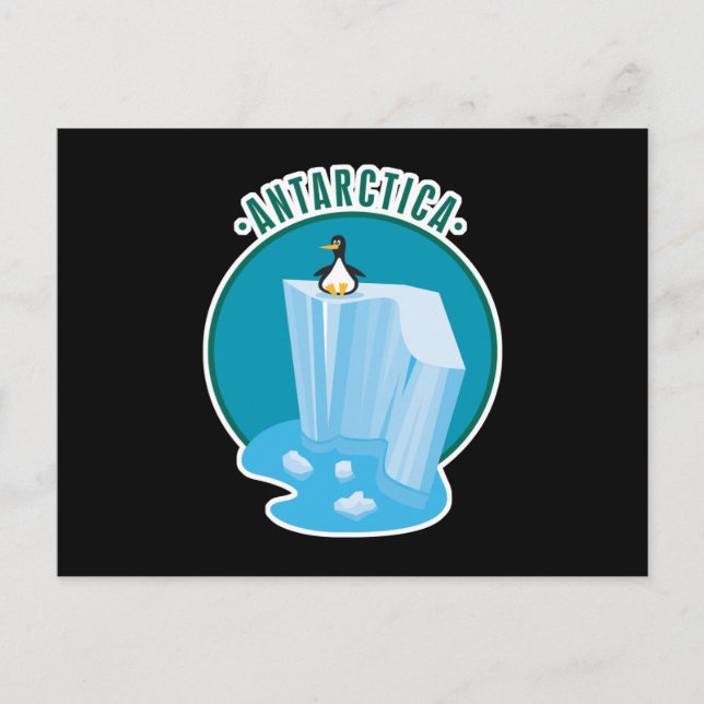 Postal diseño de pingüino antártico (Anverso)