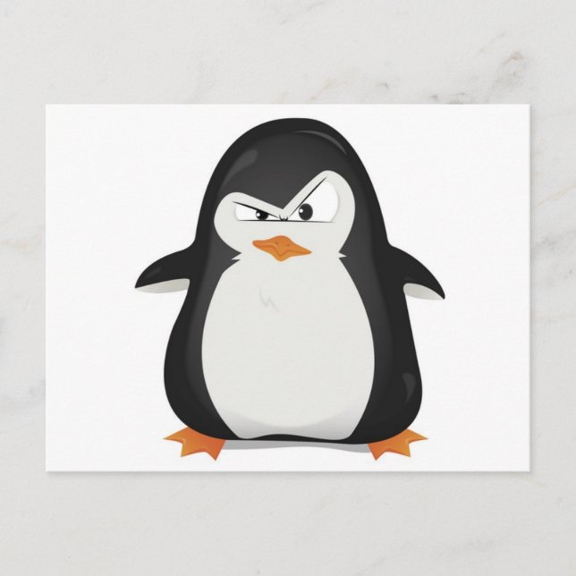Postal Diseño de pingüinos enojados (Anverso)