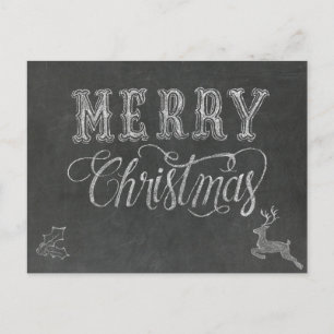 Postal Diseño de pizarra de Feliz Navidad