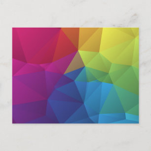 Postal diseño de polígono geométrico de patrón colorido a