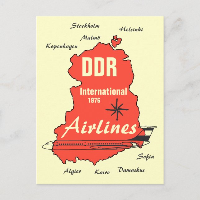 Postal Diseño de publicidad Interflug DDR (Anverso)
