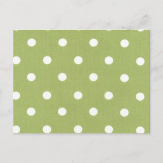 Postal Diseño de puntos de polka verde