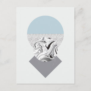 Postal Diseño de puntos y olas minimalistas