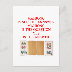 Postal diseño de reproductor de mahjong