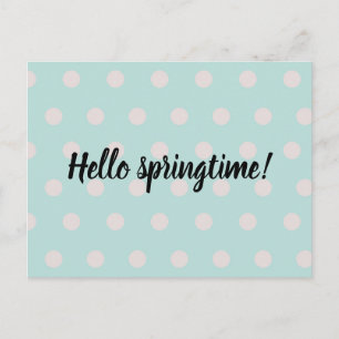 Postal diseño de resorte punteado   turquesa pastel