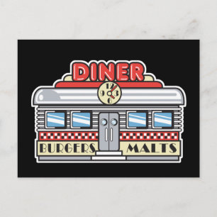 Postal diseño de restaurante retro