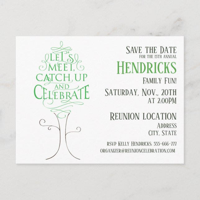 Postal Diseño de reunión familiar (Anverso)